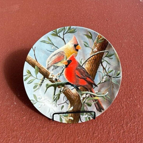 VINTAGE “ The Cardinal “ by Kevin Daniel Cardinal Bird Plat 1854