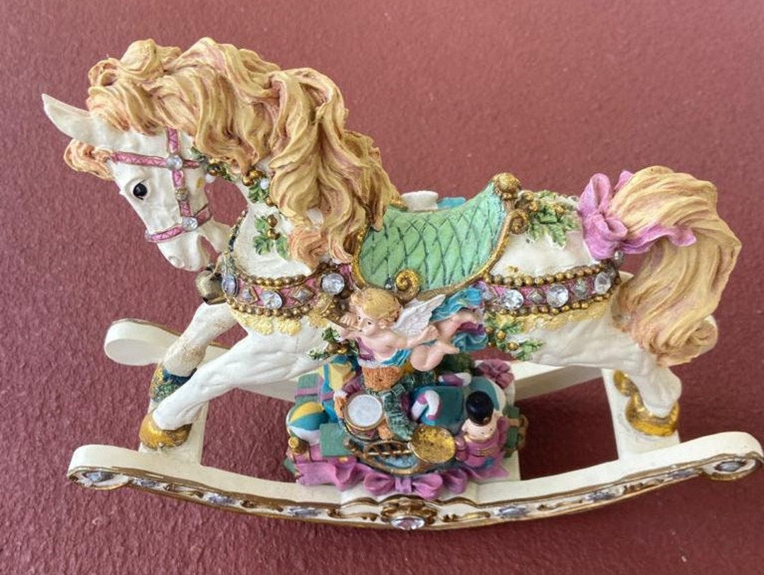 Merry Christmas Rocking Horse, Music Box Etsy