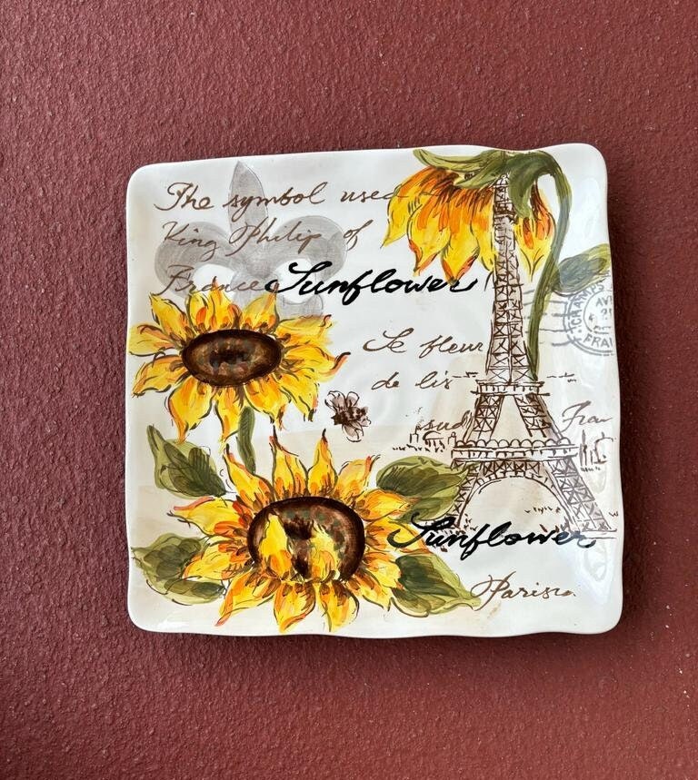 Sunflowers and a Tower Designed by Maxcera 11x11 Etsy