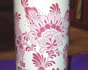 Decantador Bols de los años 70, porcelana roja de Delft, pintado a mano, acabado brillante.