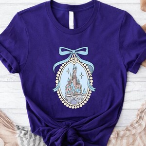 Disney Magical Castle with Blue Coquette Shirt, Magic Kingdom Sweatshirt, Disney Girl Trip, Disneyworld Family Shirt