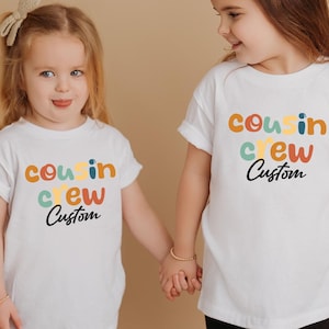 Personalized Cousin Crew Kids Shirt, Retro Custom Matching Cousins Shirts, Cousin Trip, Boho Natural Kids Youth and Adult Shirts
