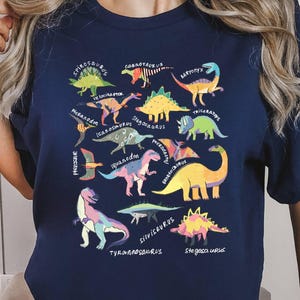 Dinosaur Skeleton Shirt,Colorful Dinosaur Kinds Shirt,Dino Shirt,Dinosaur Lover Shirt,Paleontology Shirt,Trex Shirt,Aesthetic Dinosaur Gift