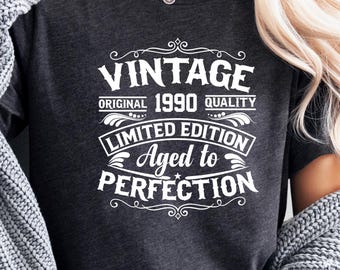 Birthday Shirt, Limited Edition Shirt,Aged to Perfection Shirt,Custom Birthday Shirt,Birthday Gift,Women Vintage Birthday Shirt