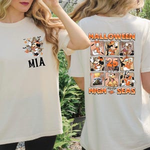 Comfort Colors Custom Halloween on the High Seas Disney Cruise Shirt,Disney Mickey and Friends Halloween Family Trip 2025 Spooky Cruise Tee