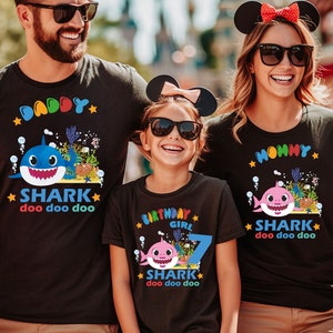 Baby Shark Birthday Shark Custom Family Tshirt, Family Shark Doo Doo Doo Shirt, Baby Shark Theme TShirt, Baby Shark Matching Family Shirt