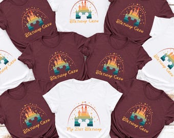 Custom Disney Family Birthday Crew Shirt, Birthday Disney Trip Shirt, Birthday Squad Disneyland Shirt, Disney Castle Birthday Group Shirt