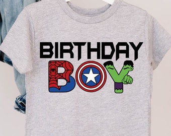 Superhero Birthday Boy T-Shirt, Toddler Boy Birthday Gift, Kids Birthday Party Tee, Comic Fan Boy Bday Gift, Gift For Son