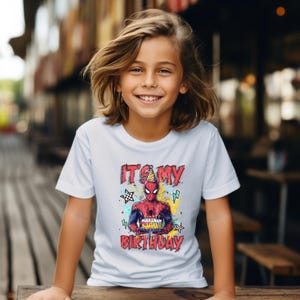 Spiderman Birthday T-shirt, Disney Birthday Boy Shirts, It's My Birthday Tee, Custom Spiderman Birthday Sweatshirt, Marvel Birthday Hoodie image 2