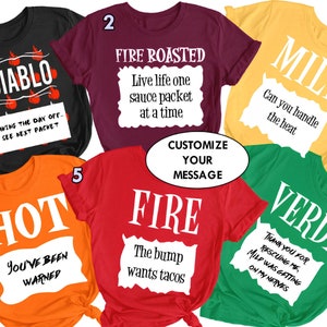 Taco Sauce Family Matching Shirts, Taco Sauce Group Shirts, Hot Sauce Family Shirts, Halloween Costume Tee, Taco Sauce Party Shirts