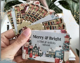 Weihnachten SUB Abbau Karten Set, Lese Aufgaben für Buchliebhaber und Weihnachtsfans, Buch Aktivitäten Karten Lesen Challenge SUB Advent