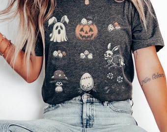 Spooky Easter Shirt, Gothic Bunny Tee, Halloween Easter Egg T-Shirt, Creepy Cute Aesthetic, Horror Easter Outfit, Dark Academia Spring Shirt
