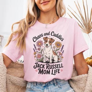 Jack Russell Terrier Shirt, Jack Russell Mom Tshirt, Dog Mom Era Appreciation T-Shirt, Dog Lover Gift Cute Floral, Pet Parent Dog Mama Tee