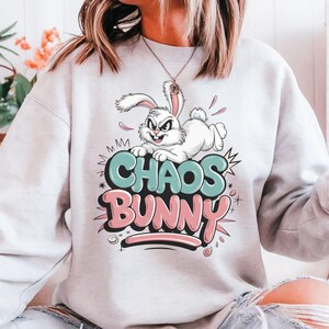 Grappige dierenvriend trui cartoon konijntje ronde hals, weggaan cadeau voor collega pensioen cadeaus voor vrouwen, ongeorganiseerde vriend Sweatshirt