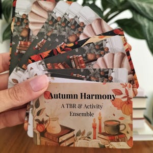 TBR-Reduktionskartenset für den Herbst, benutzerdefinierte Leseanfragen für Buchliebhaber und Herbstfans, Buchaktivitätskarten beim Lesen von Herausforderungen Geschenkidee TBR-Set