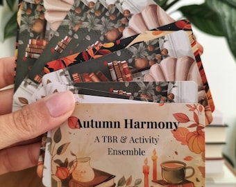 TBR-Reduktionskartenset für den Herbst, benutzerdefinierte Leseanfragen für Buchliebhaber und Herbstfans, Buchaktivitätskarten beim Lesen von Herausforderungen Geschenkidee TBR-Set