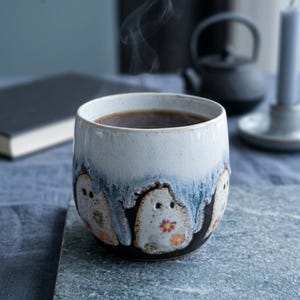 Handmade Ghost Cup Coffee, Halloween Wine Tumbler Ceramic, Gothic Mug, Cozy Cottagecore Vase, Autumn Bookish Decor, Winter Hot Cocoa Cup