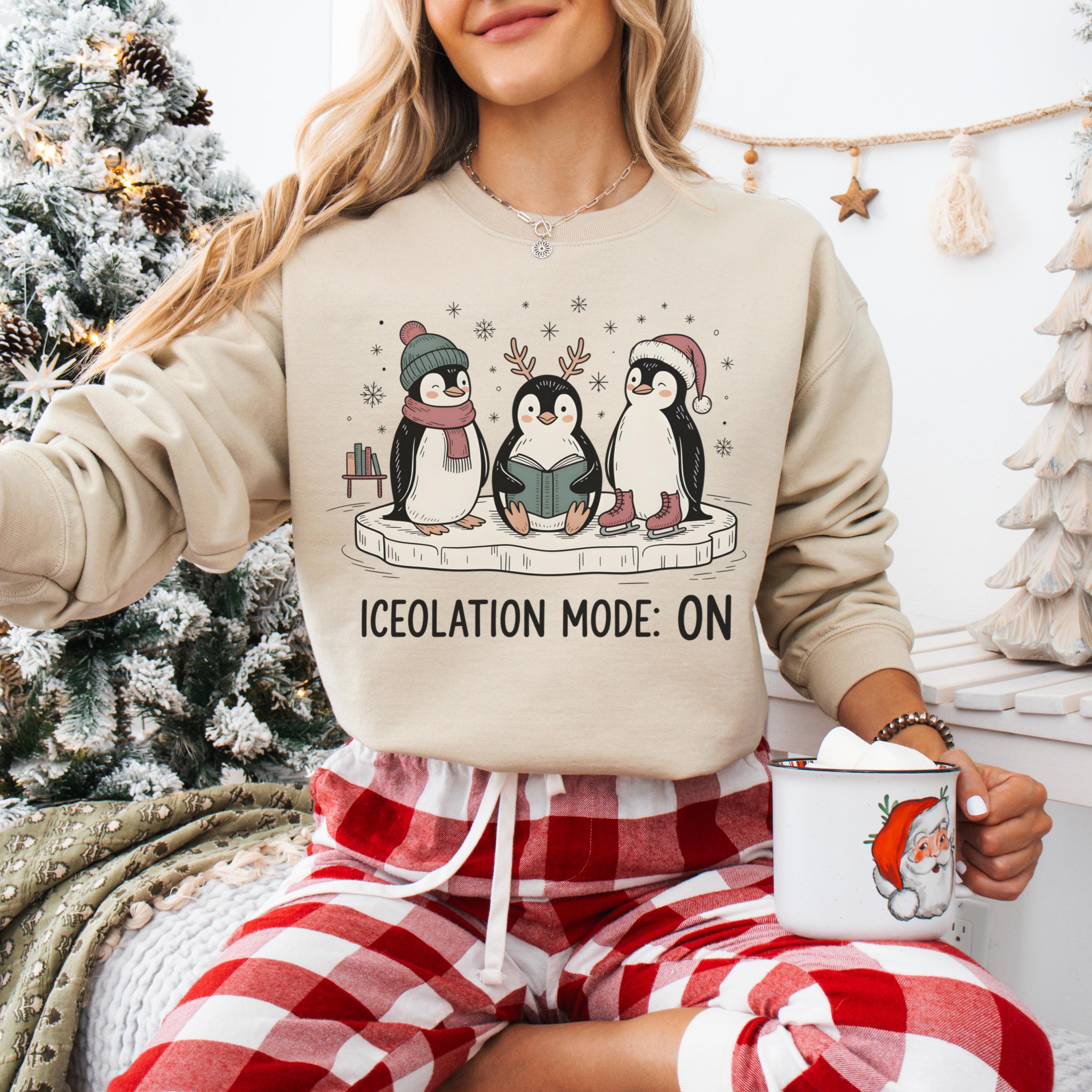 Funny Penguin Christmas Sweatshirt, Introvert Reader Humor Sweater