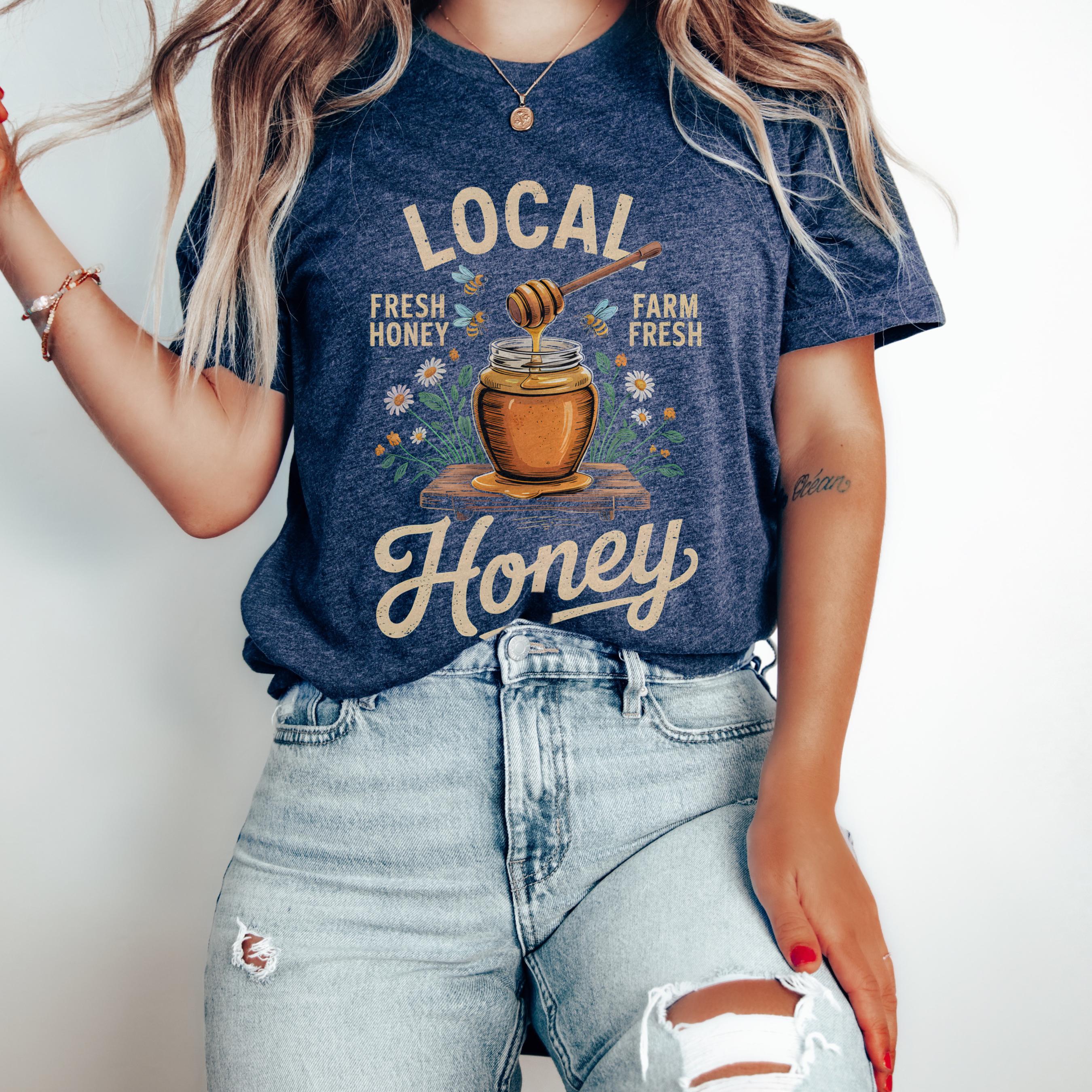 Local Wildflower Honey Pot T-shirt, Farmers Market Tee Honey Jar