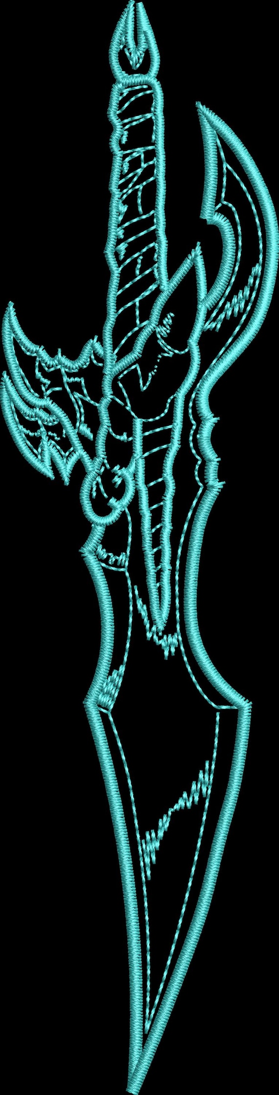 Solo Leveling dagger embroidery custom file