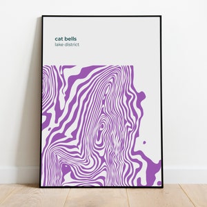 Cat Bells - Lake District - Contour Print