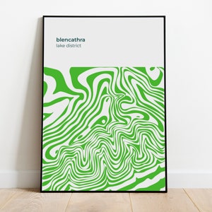 Blencathra - Lake District - Contour Print