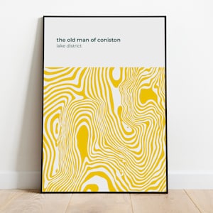 The Old Man of Coniston - Lake District - Contour Print