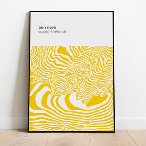Ben Nevis - Scottish Highlands - Contour Print