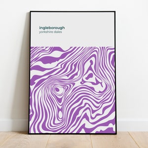 Ingleborough - Yorkshire Dales - Contour Print