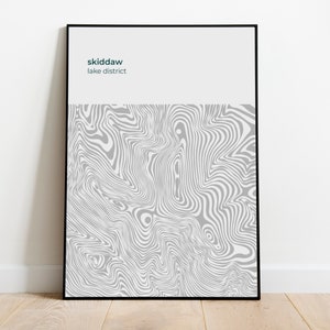 Skiddaw - Lake District - Contour Print
