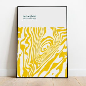 Pen-y-ghent - Yorkshire Dales - Contour Print