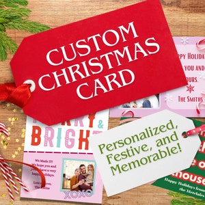 Custom Family Christmas Card with Photo, Personalized Christmas Card, Unique Holiday Card