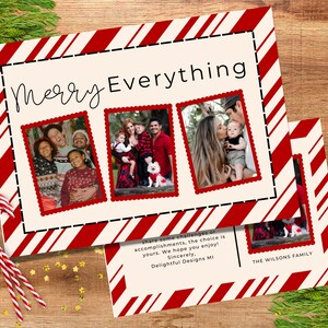 Lustige Weihnachtskarte Familienfoto Merry Everything Retro Weihnachtskarte Kundengerechte Vintage Weihnachtskarte