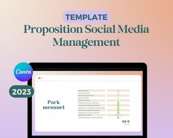 Proposition Social Media Management - Template CANVA 2023