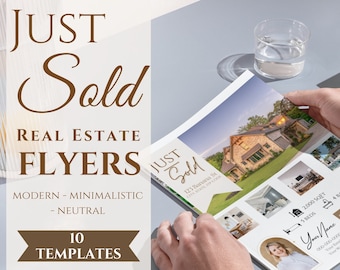 Real Estate Just Sold Flyers: Minimalist Realtor Templates (Canva)