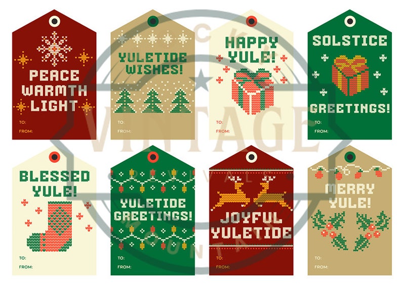 Yuletide Tag Pagan Yule Gift Tags, Vintage Style (PDF) - Etsy