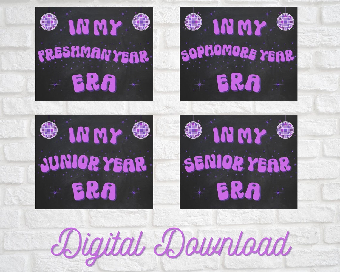 Back to School Printable Chalkboard Freshman Sophomore Junior Senior ...