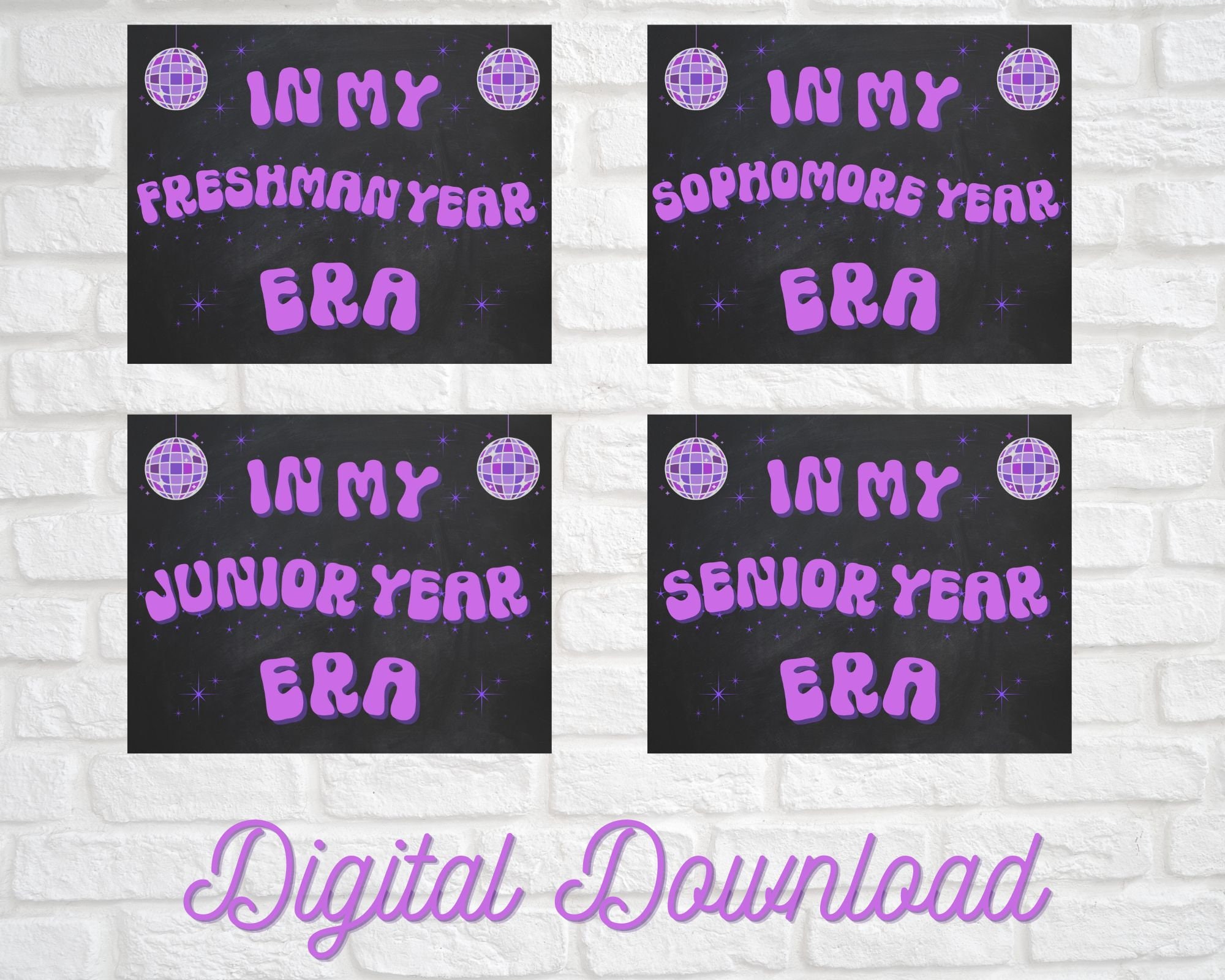 Back to School Printable Chalkboard Freshman Sophomore Junior Senior ...