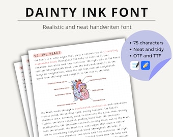 Neat Handwriting Font for Notes in GoodNotes Notability, Clean Handwritten Script for Cricut Procreate Logos Invitations Digital Designs