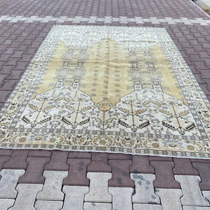 6x9, Turkish Rug, Home Decor Rug,Wool Rug,Handmade Rug, Vintage Rug, Oushak Rug, Natural Rug, Bohemian Rug, Anatolian Rug, Antique Rug,6x9