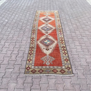 3x10 Oushak Runner Rug,3x10 Vintage Rug ,Turkish Rug,Turkish Runner,Anatolian Runner, Turkey Runner Rug,Vintage Rug,Natural Runner,3x10 Rug