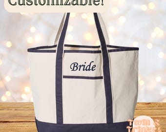 Personalized Canvas Tote Bag | Oversized Bridesmaid Gift