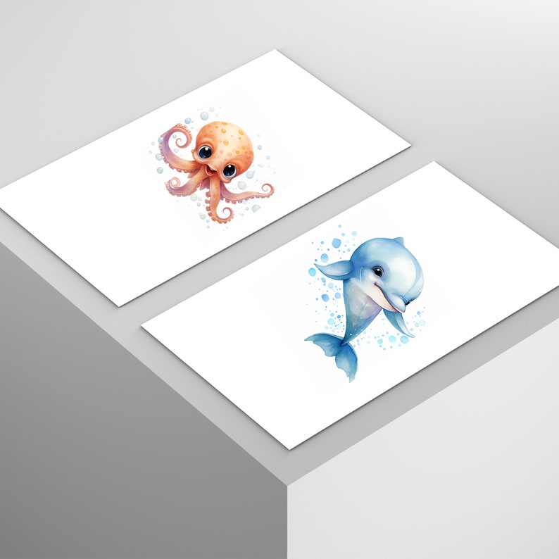 10x Underwater, Bundle PNG, Undersea, Journal, Scrapbook, Fish, Shark