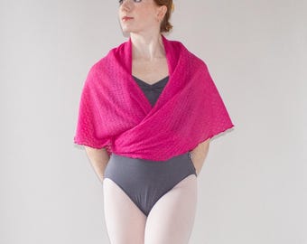 Pink Ballet Wrap Shawl – Stretch Knit Dance Warmup Ireland