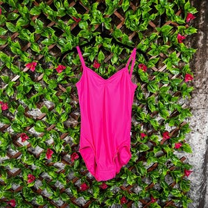 Pinch Front Leotard in Raspberry with Raspberry Trim. Ballet Leotard in Size XS/S.