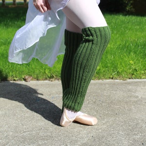 Fern Green Handknit Leg Warmers 21” length