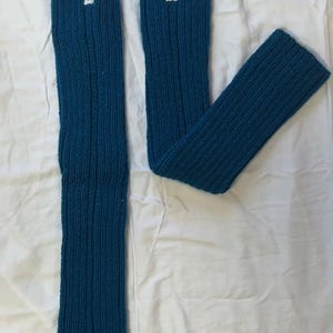 Teal Handknit Leg Warmers 21” Length
