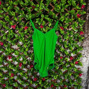 Pinch Front Leotard in Emerald with Emerald Trim. Ballet Leotard in Size XS/S.