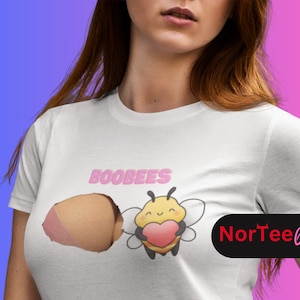 Boobies T-shirt by NorTeeGirl, Sexy teeshirt, t-shirt Girlfriend gift for woman, naughty tshirt, funny gift,  sexy top.