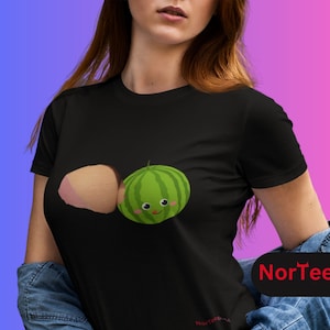 Melons T-shirt by NorTeeGirl, Funny teeshirt, t-shirt Girlfriend gift for woman, naughty tshirt, funny gift,  sexy top, melons shirt